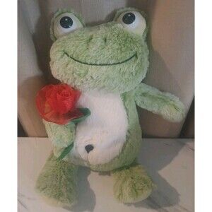Hug & Luv Green Frog Plush Doll With Rose